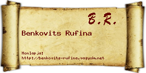 Benkovits Rufina névjegykártya